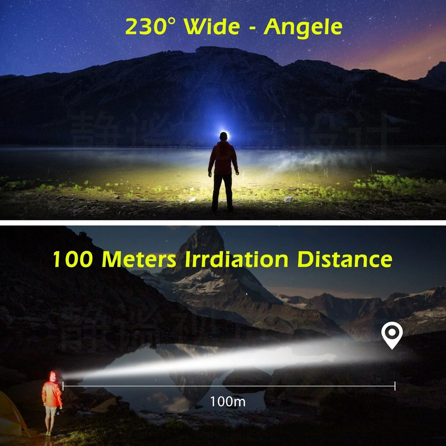 LED Induction Headlamp Camping Search Light USB Rechargeable - Image 2