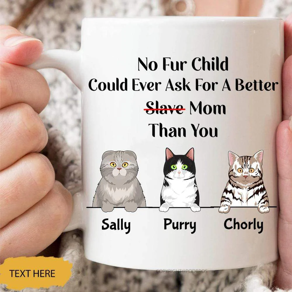 No Fur Child Could Ever Ask For A Better Mom Than You Cat Coffee Mug - Image 2