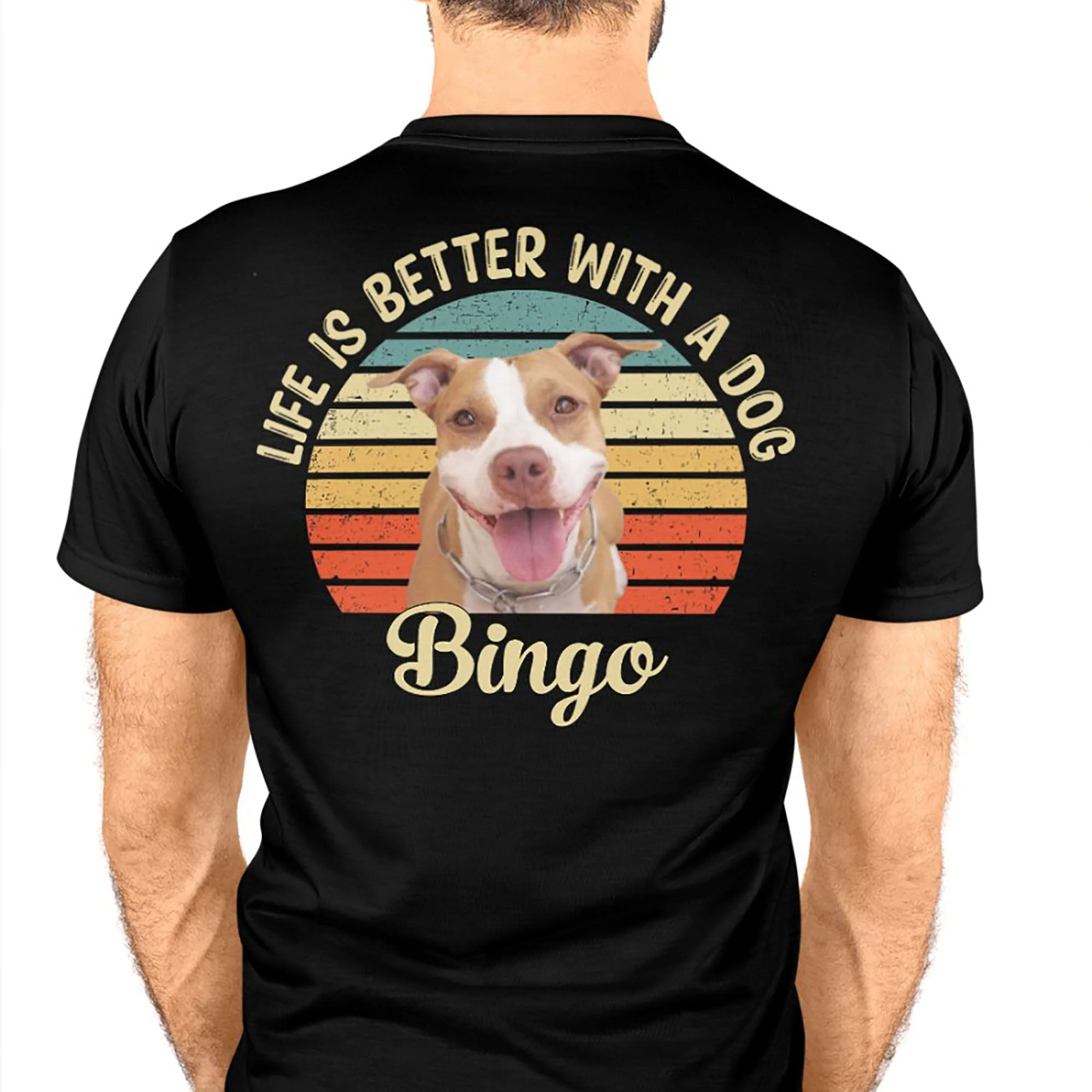 Life Is Better With Dogs Cats Personalized Custom Photo Dogs Cats Backside Shirt 890723