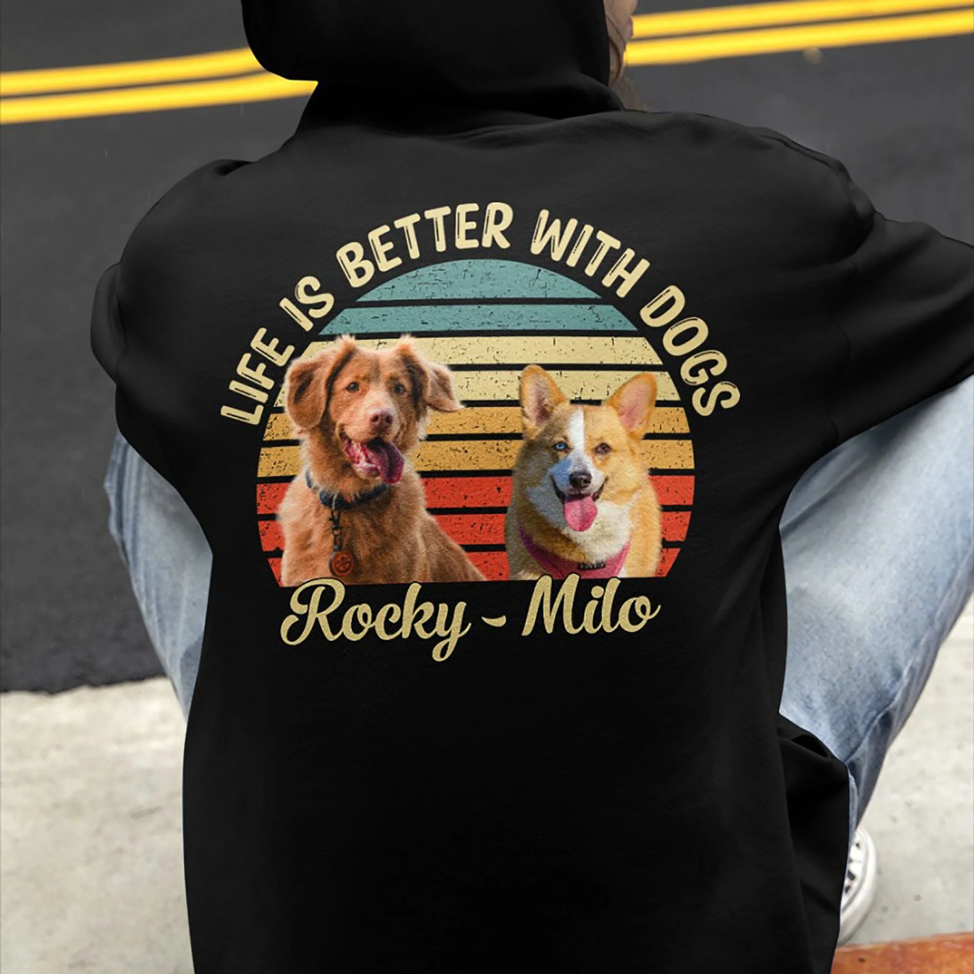 Life Is Better With Dogs Cats Personalized Custom Photo Dogs Cats Backside Shirt 890723 - Image 5