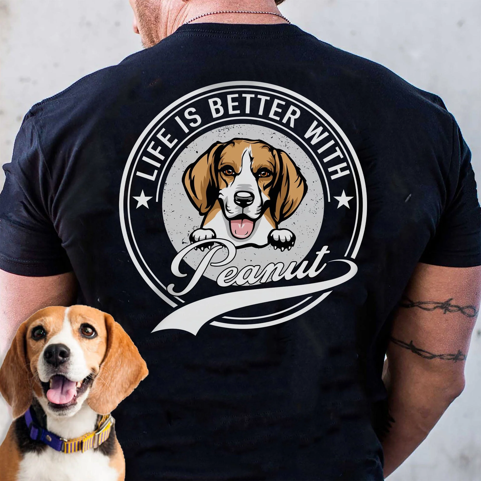 Life Is Better With Dog Personalized Custom Dog Backside Shirt C444