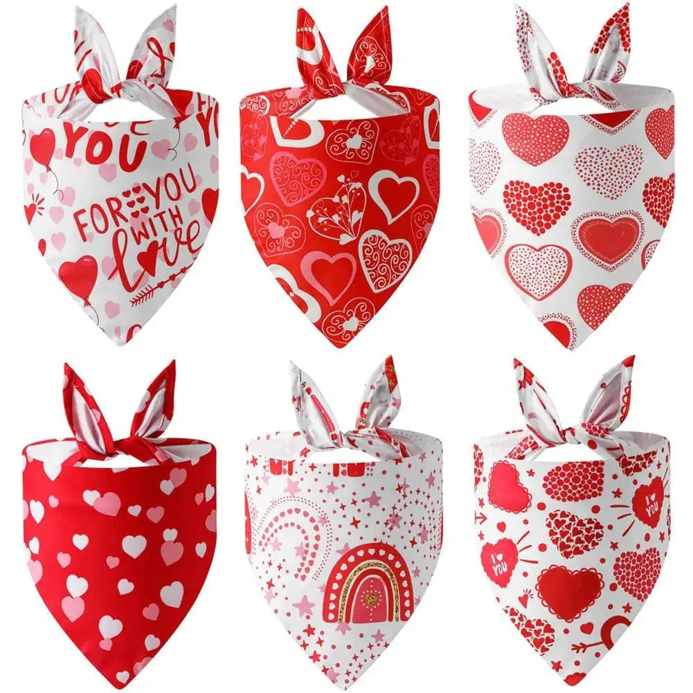 Love-heart Pattern Pet Dog Triangle Scarf