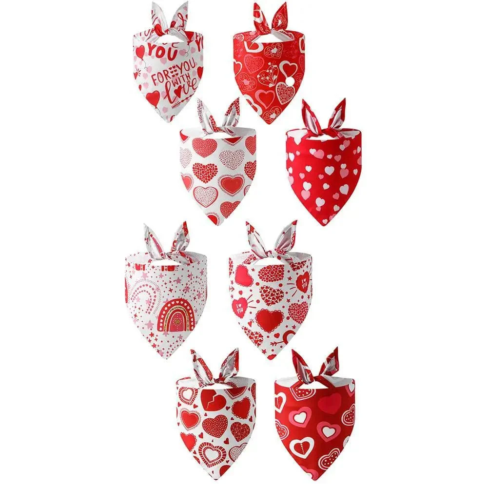 Love-heart Pattern Pet Dog Triangle Scarf - Image 2