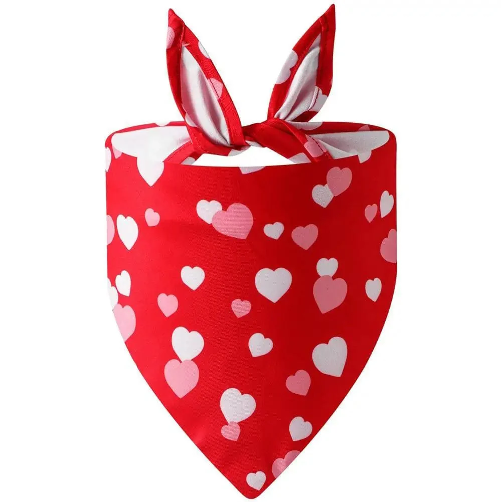 Love-heart Pattern Pet Dog Triangle Scarf - Image 9