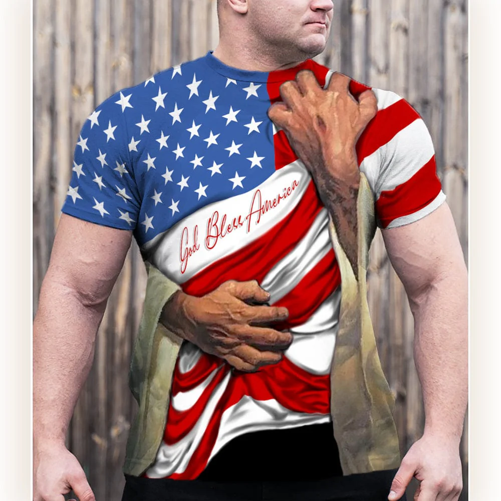 Love of God, God Bless America, God Hugs Shirt, HN590 - Image 2