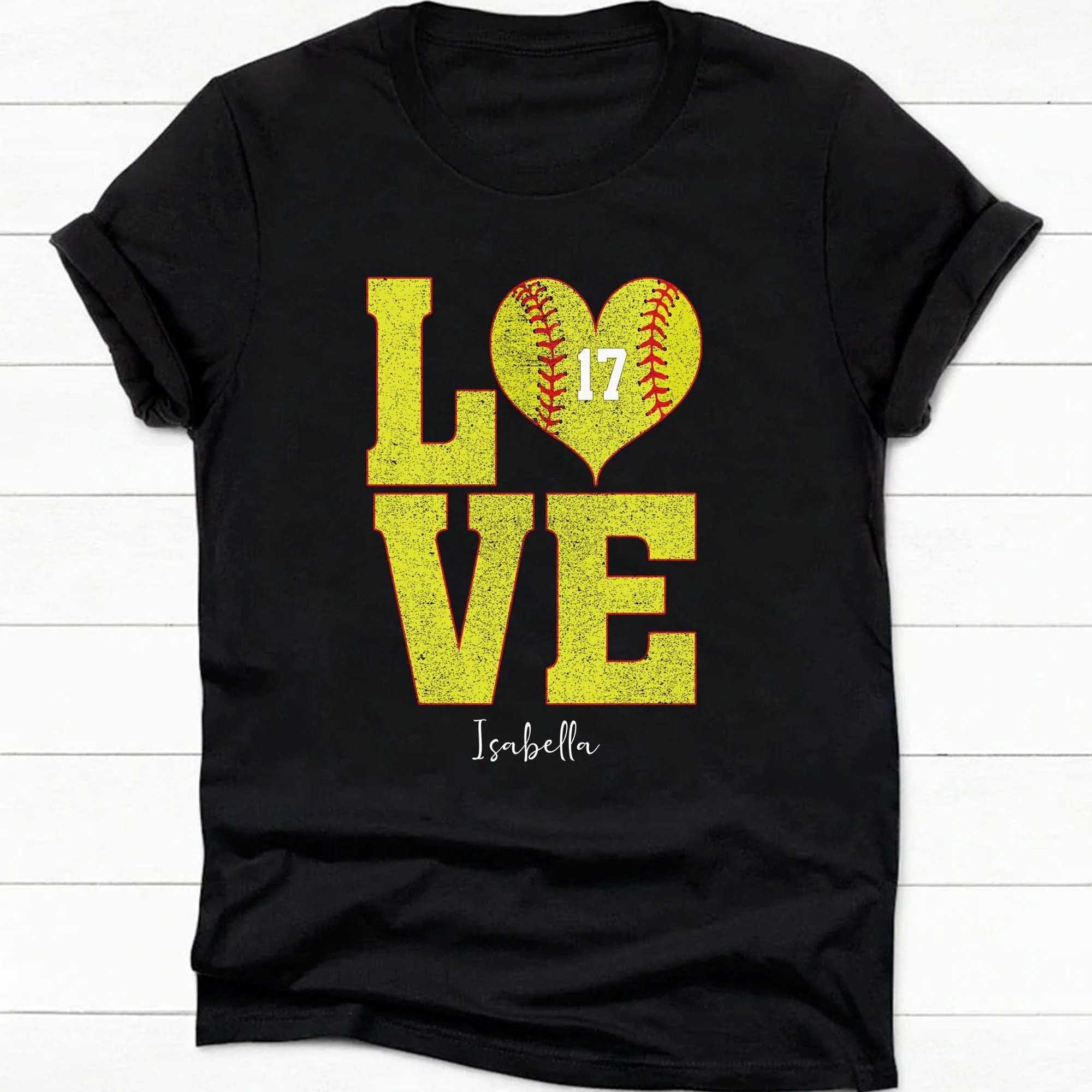 Love Softball Shirt Personalized Custom Softball Shirt H538 - Image 2