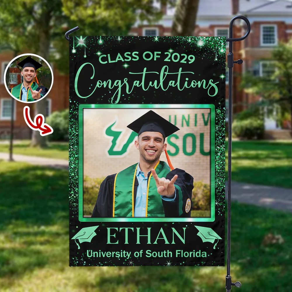 Personalized Photo Graduation Garden Flag – Class of 2026 Custom Name Yard Flag TH10 169019 - Image 3