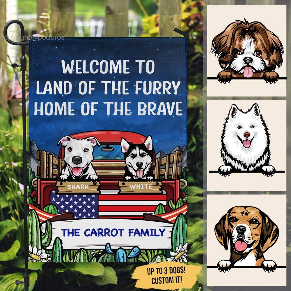 The Furry And The Brave Dog Garden Flag - Image 2