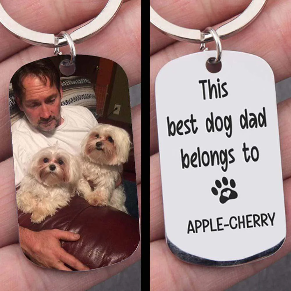 This Best Dog Dad Belongs To Family Keychain - Image 3