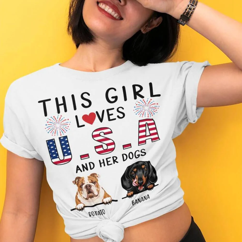 This Girl Loves USA And Her Dog Shirt - Image 3