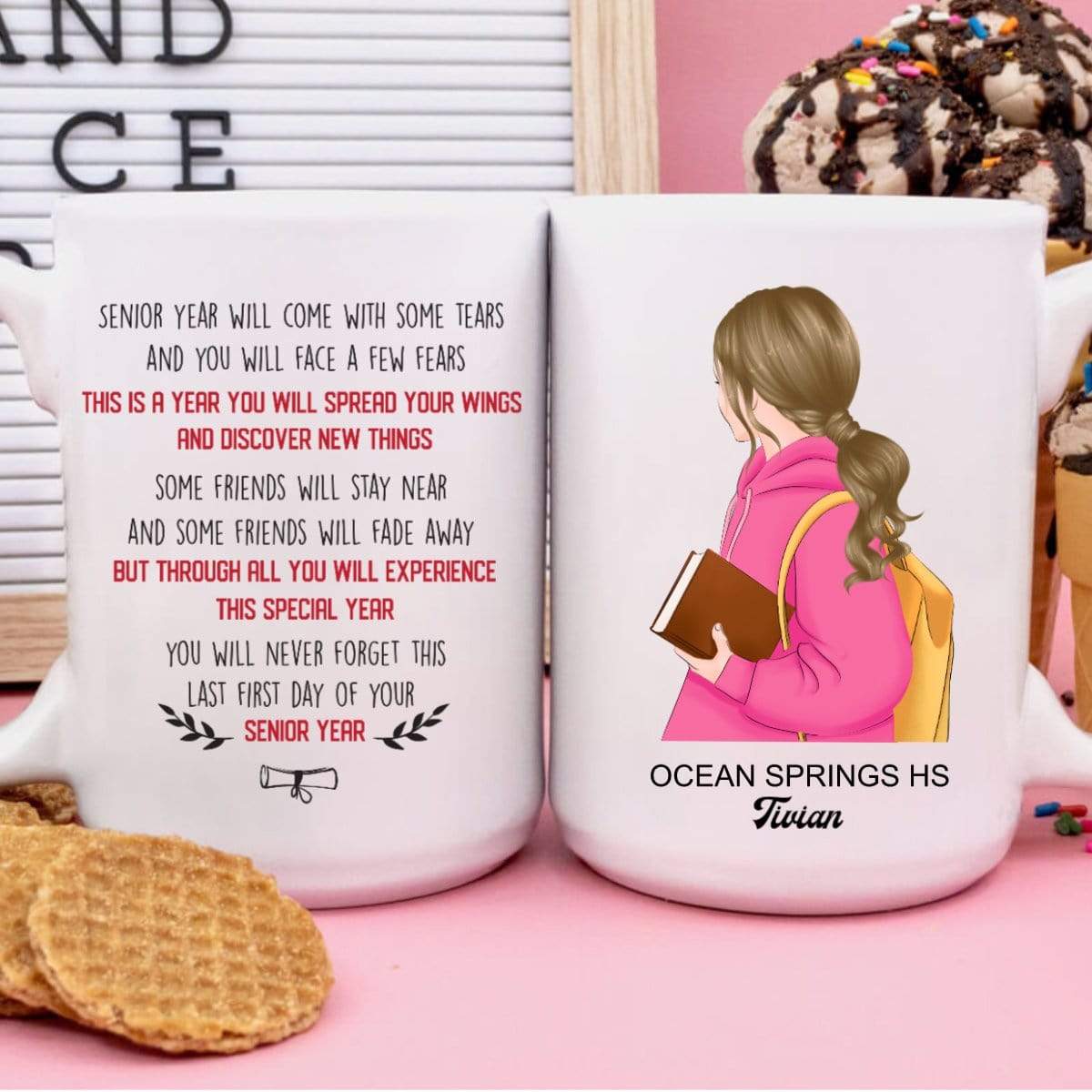 Tears And Fear In Senior Year 2022 Senior Coffee Mug - Image 2