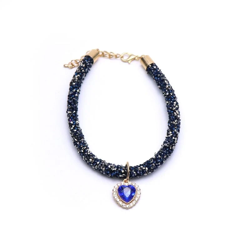Luxury Heart Crystal Cat Collar - Image 6