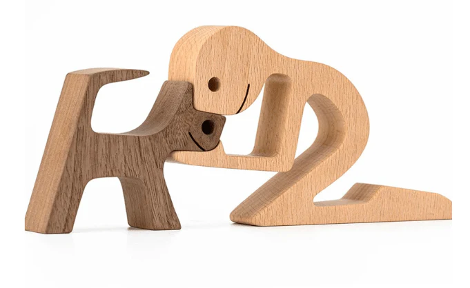 Man And His Fur-Friend - Gift For Pet Lovers Wood Sculpture T286 HN590 - Image 3