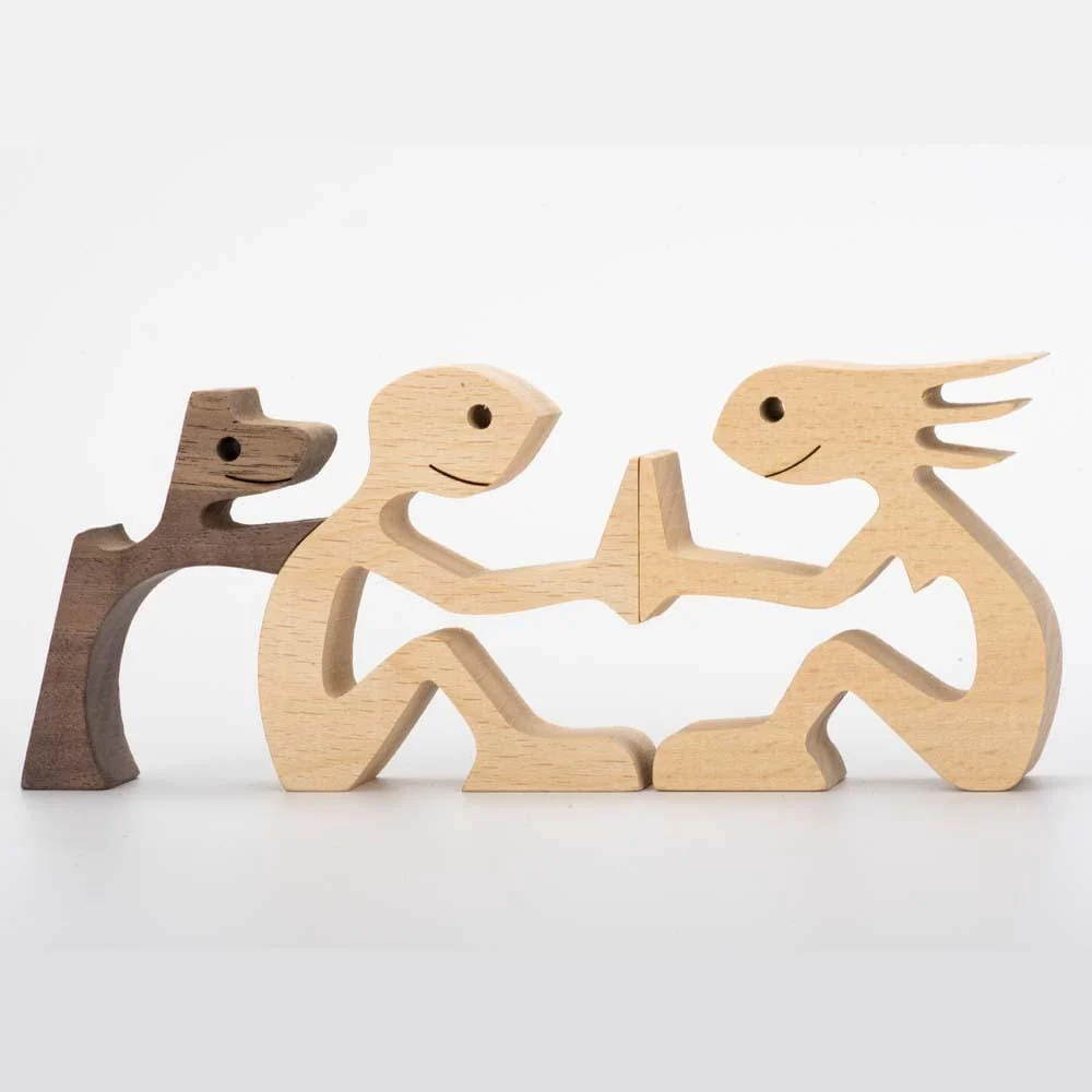 Man And His Fur-Friend - Gift For Pet Lovers Wood Sculpture T286 HN590 - Image 5