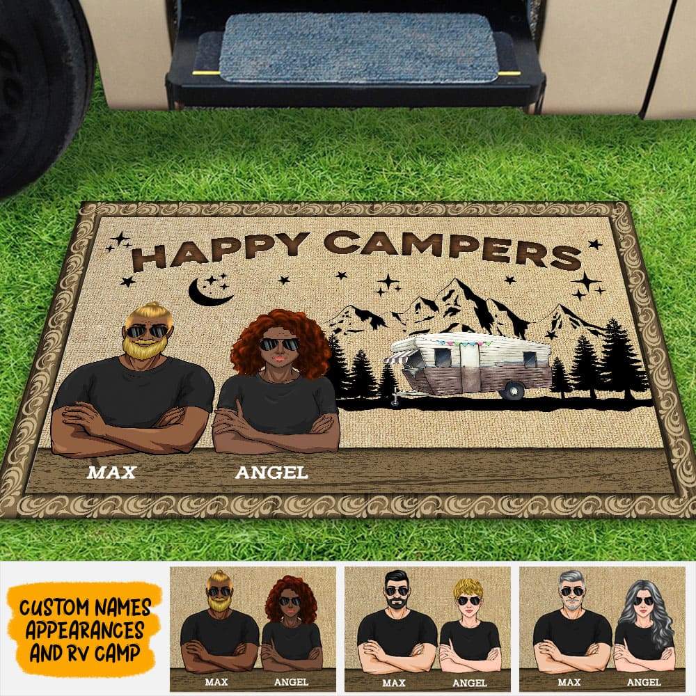 Making Memories One Campsite Happy Camper Camping Doormat, Custom Clipart Doormat HN590 895176 - Image 2