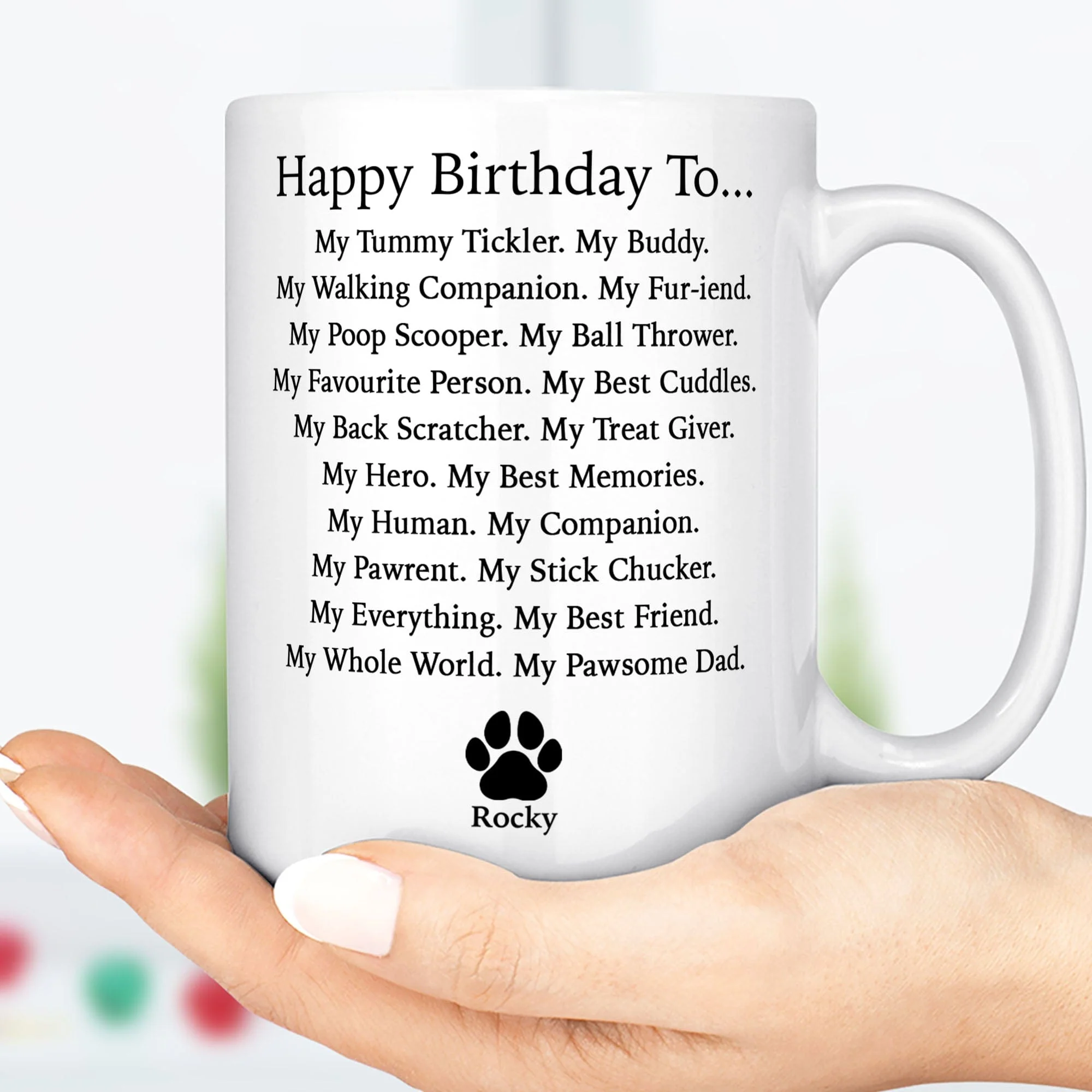 Merry Christmas To Dog Dad Personalized Custom Dog Dad Mug C571 - Image 2