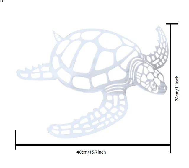 Metal Sea Turtle Ornament Beach Decor Art Decorations Wall Hanging Decals - Image 2