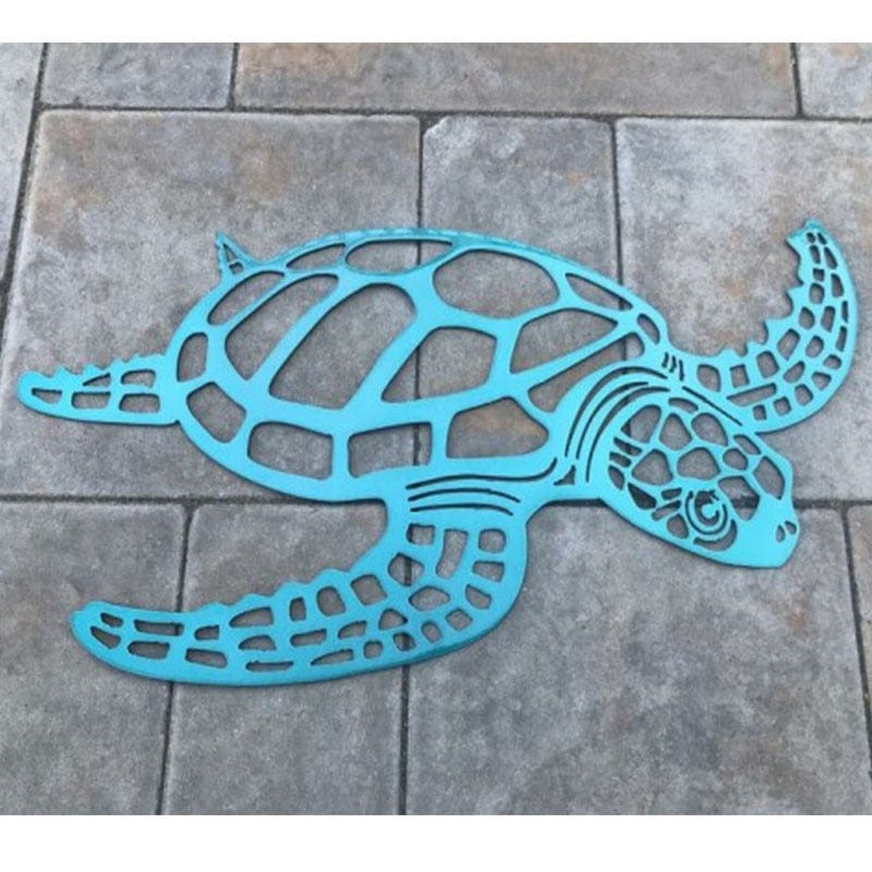 Metal Sea Turtle Ornament Beach Decor Art Decorations Wall Hanging Decals - Image 5