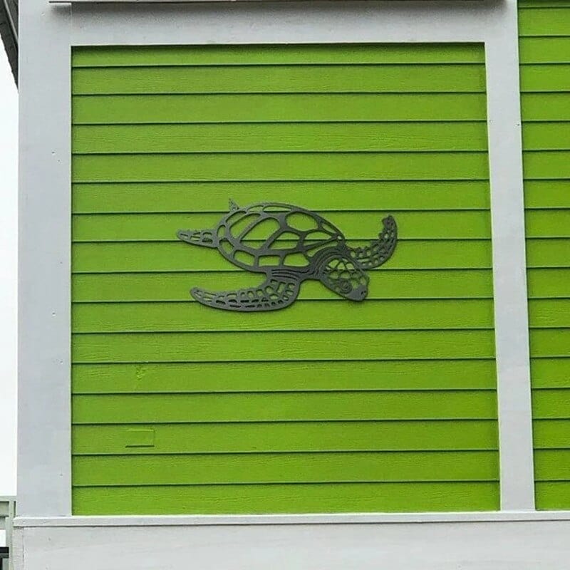 Metal Sea Turtle Ornament Beach Decor Art Decorations Wall Hanging Decals - Image 9