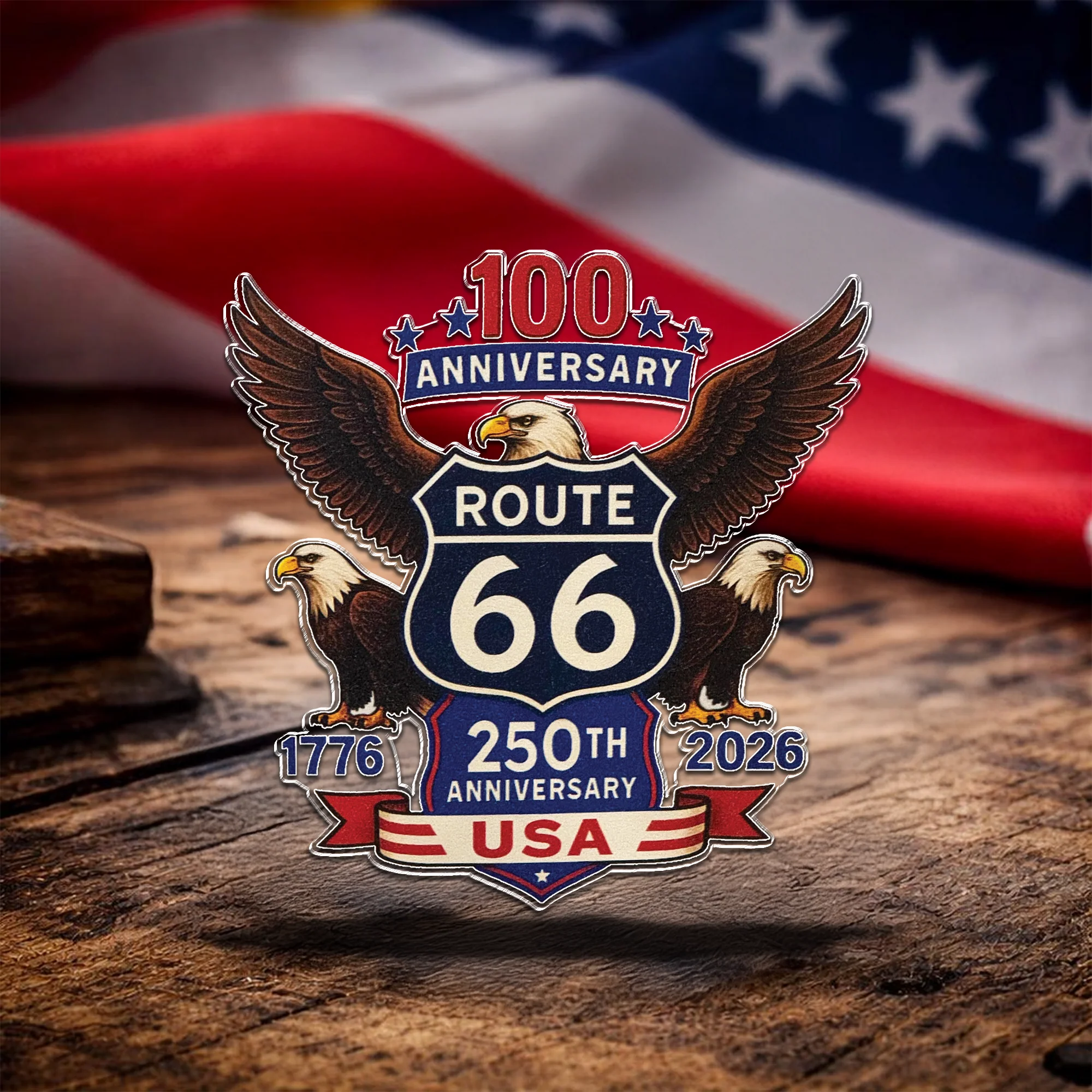 100 Years Of Route 66 And 250 Years Of USA Acrylic Pin HA75 920948 - Image 6