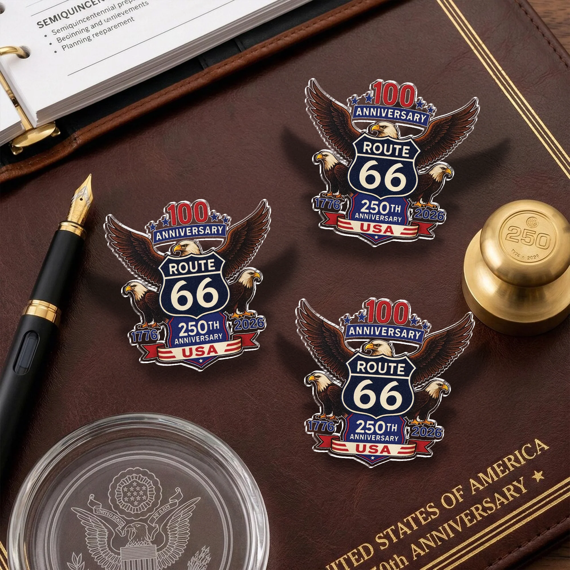 100 Years Of Route 66 And 250 Years Of USA Acrylic Pin HA75 920948 - Image 7