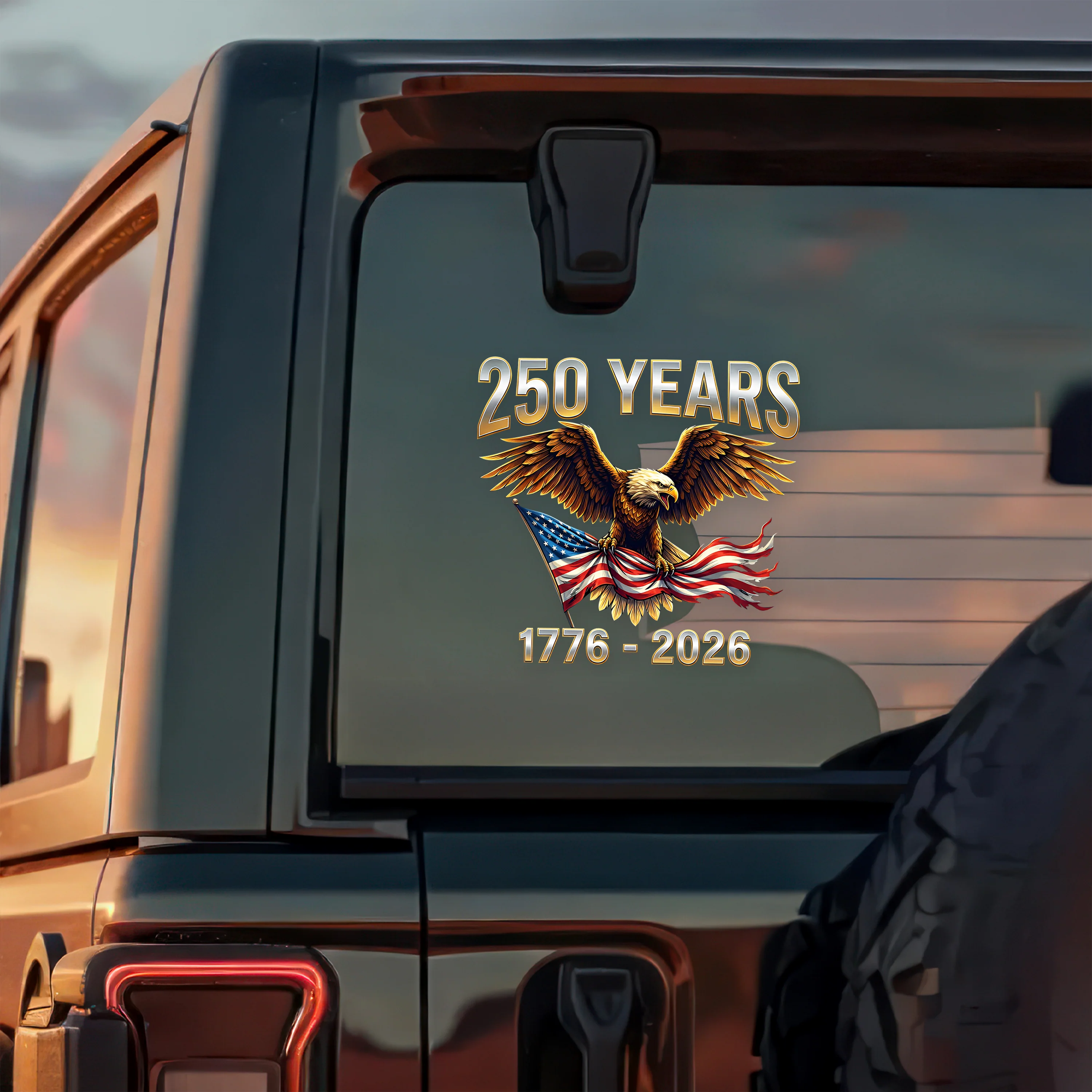 250 Years 1776 - 2026 Patriotic Eagle Car Window Decal Sticker HA75 920168 - Image 2