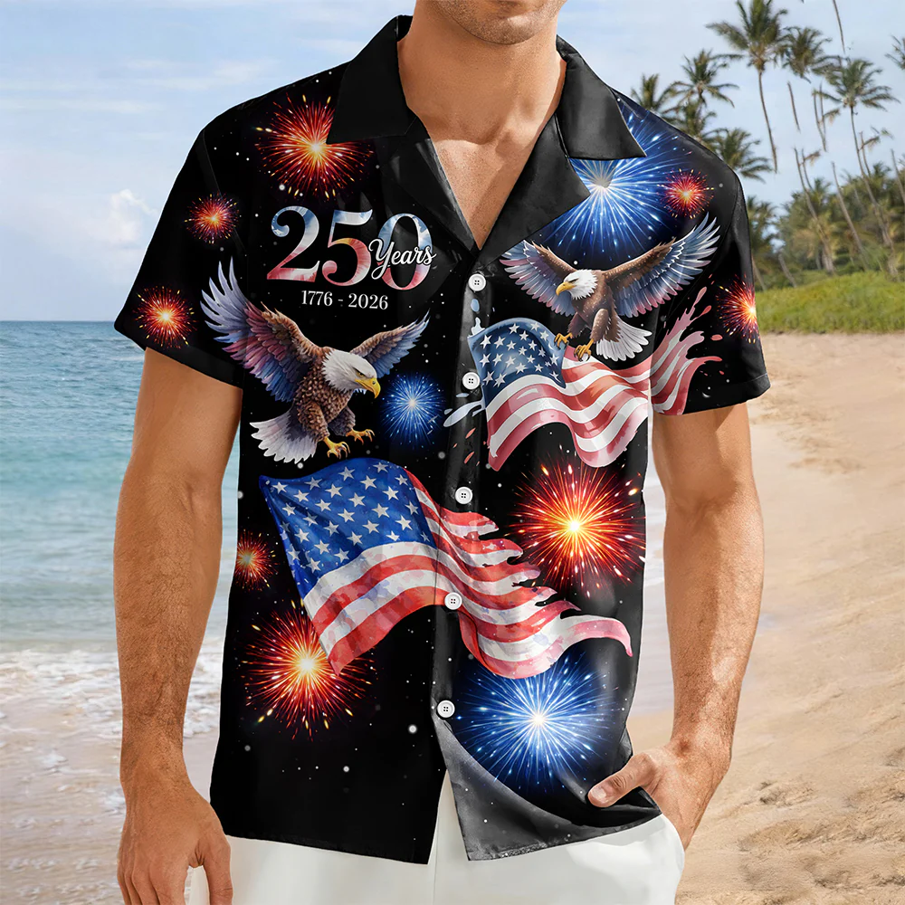 250 Years 1776 - 2026 Patriotic Eagle Hawaii Shirt HA75 920158 - Image 5