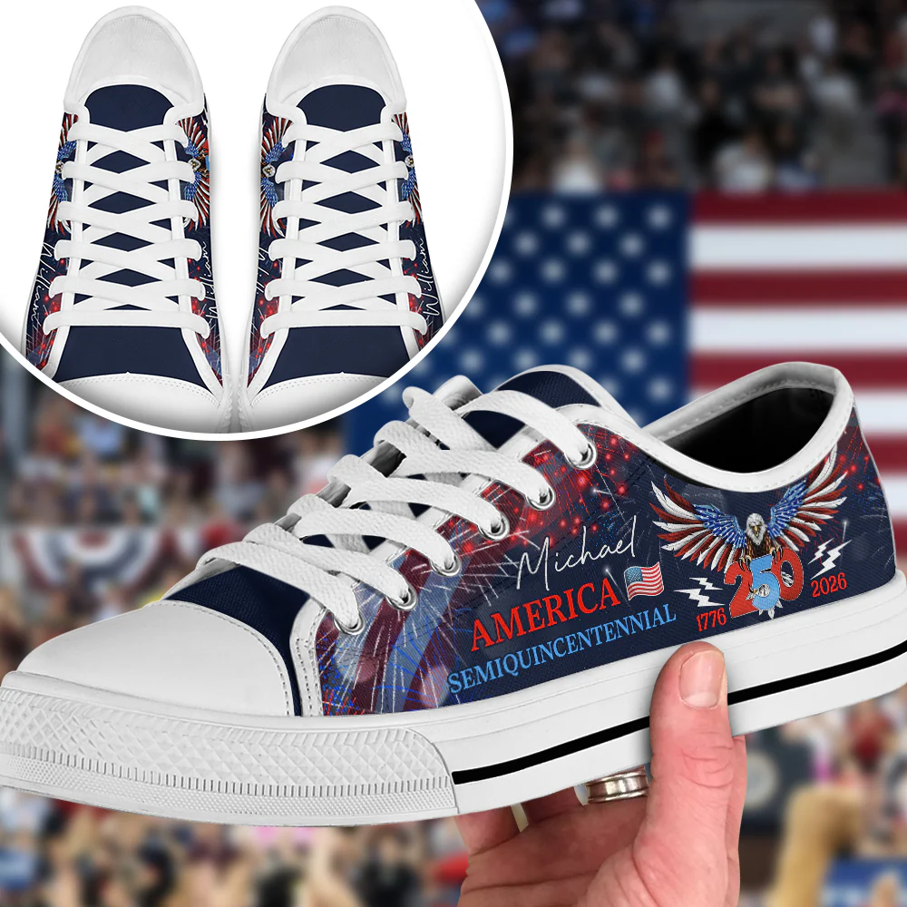 250 Years America Semiquincentennial Patriotic Canvas Shoes HA75 898926 - Image 5