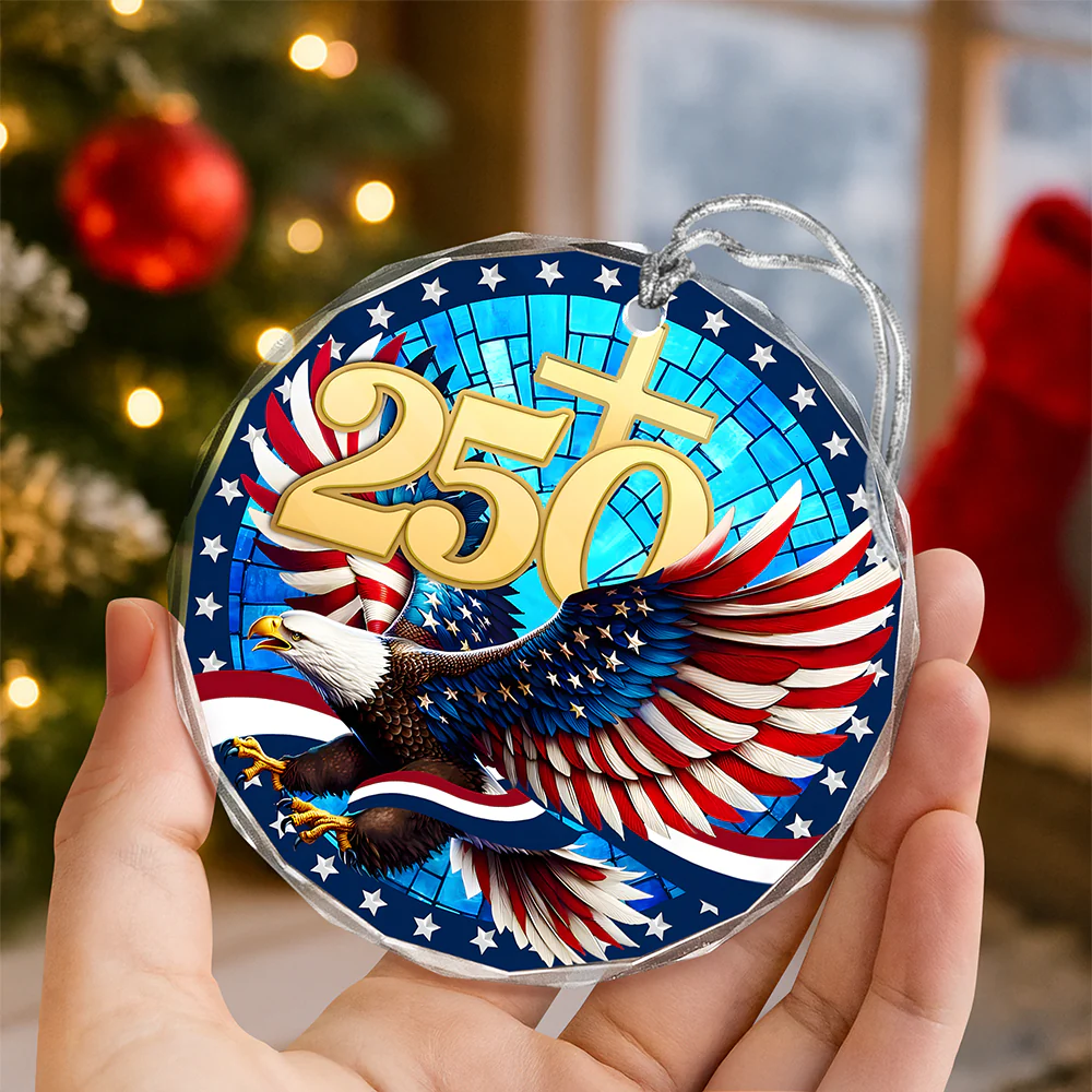 250 Years Of America Glass Ornament American Independence Day HA75 897808 - Image 4