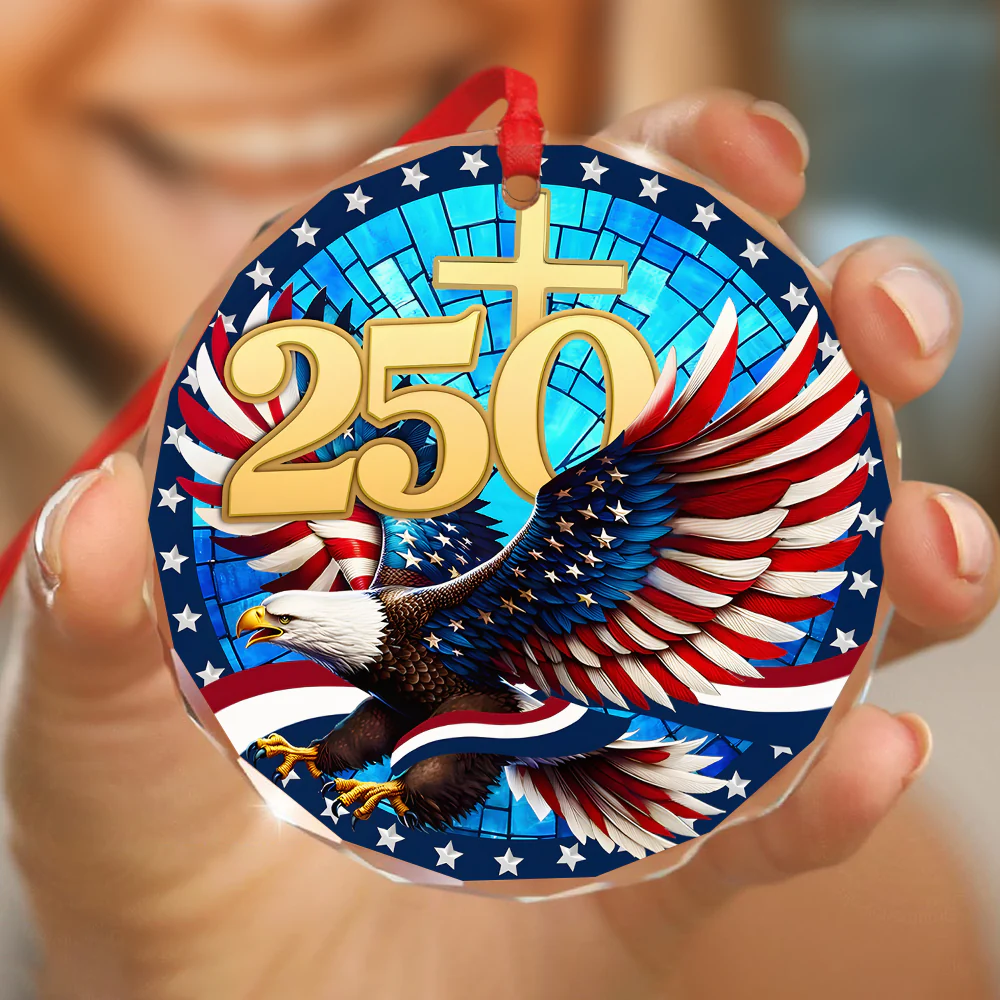 250 Years Of America Glass Ornament American Independence Day HA75 897808 - Image 5