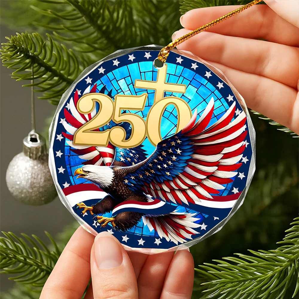 250 Years Of America Glass Ornament American Independence Day HA75 897808 - Image 6