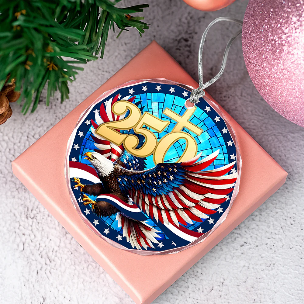 250 Years Of America Glass Ornament American Independence Day HA75 897808 - Image 8