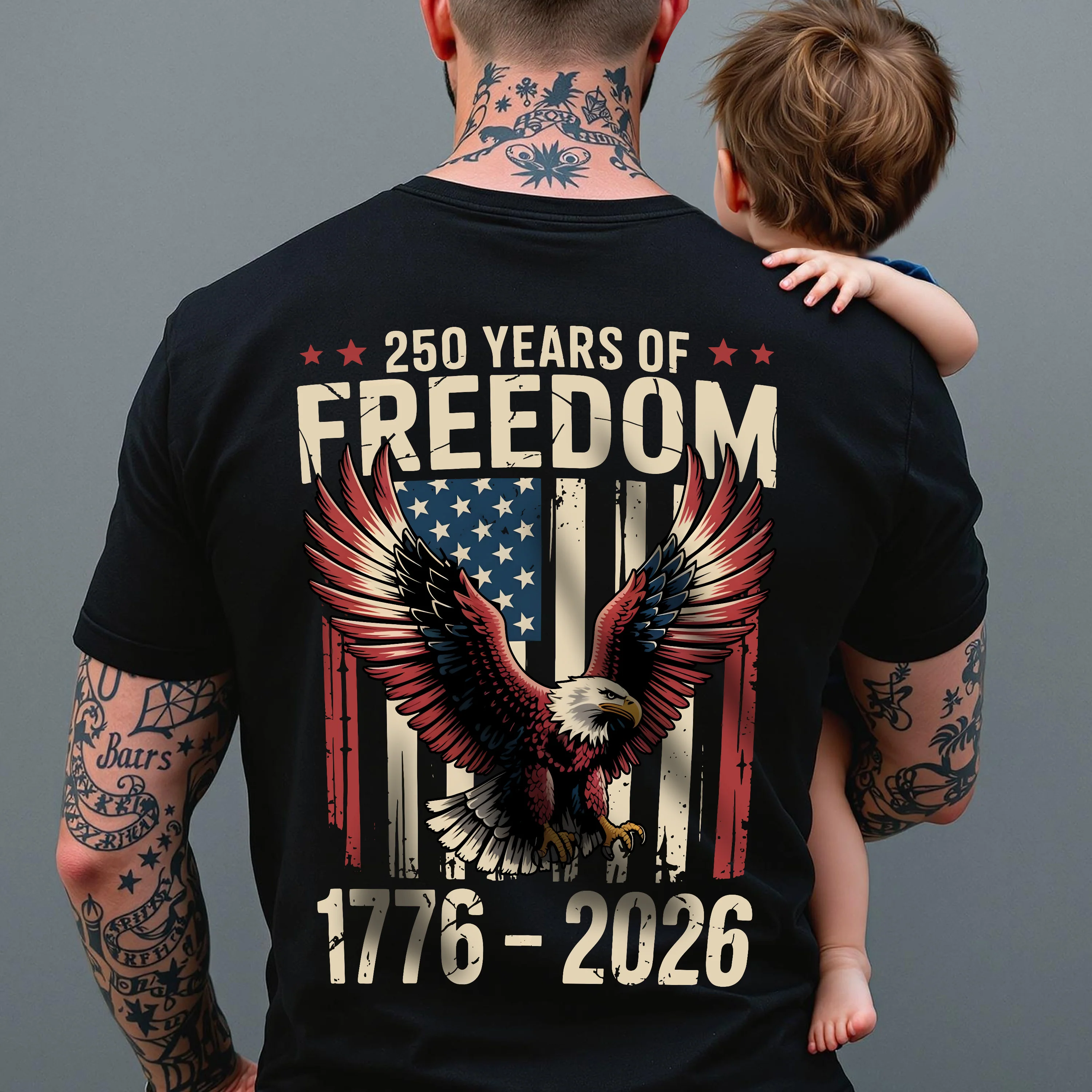 250 Years of Freedom 1776 2026 Eagle Patriotic Back Shirt HA75 920196 - Image 6