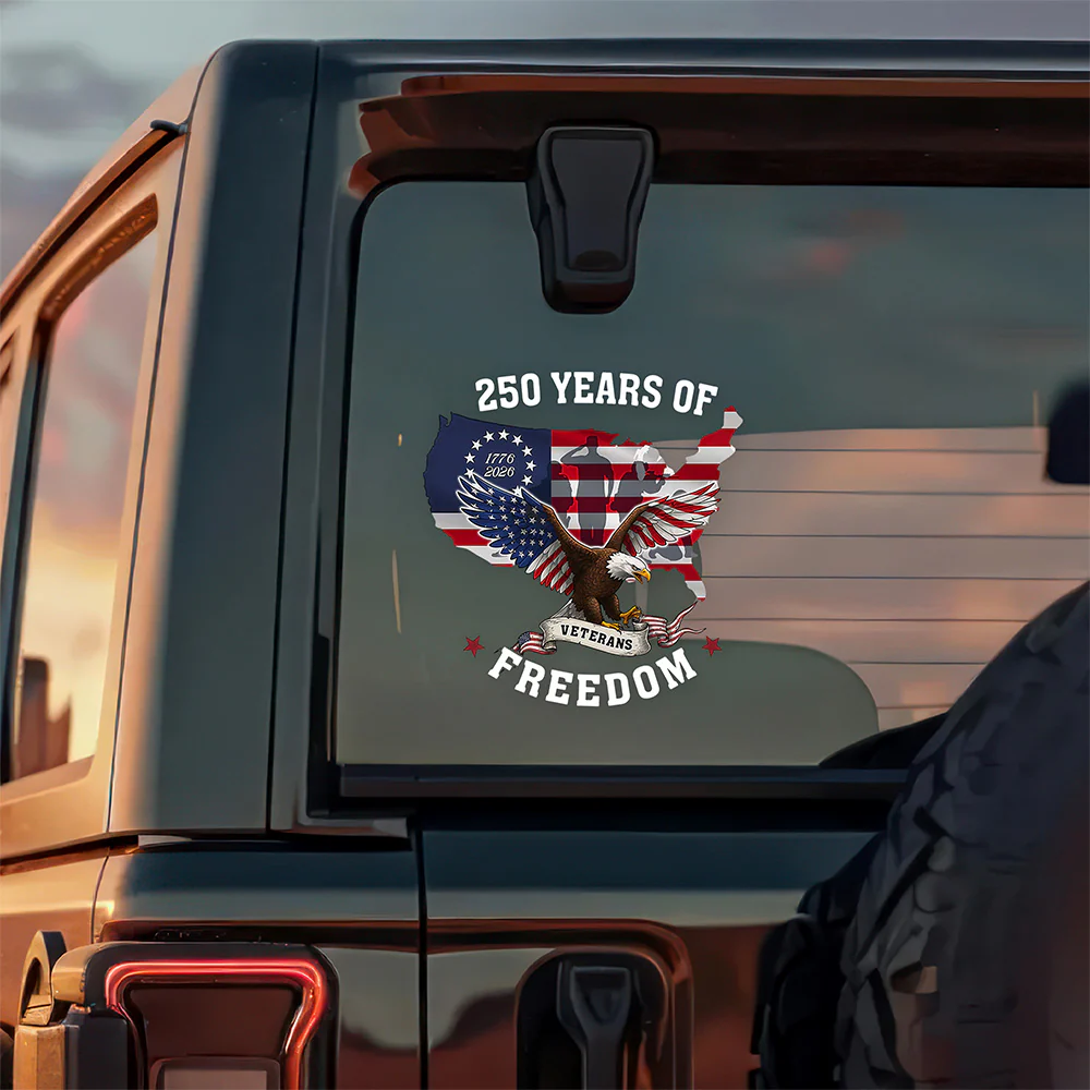 250 Years of Freedom Patriotic Veterans Car Window Decal Sticker HA75 898912 - Image 2