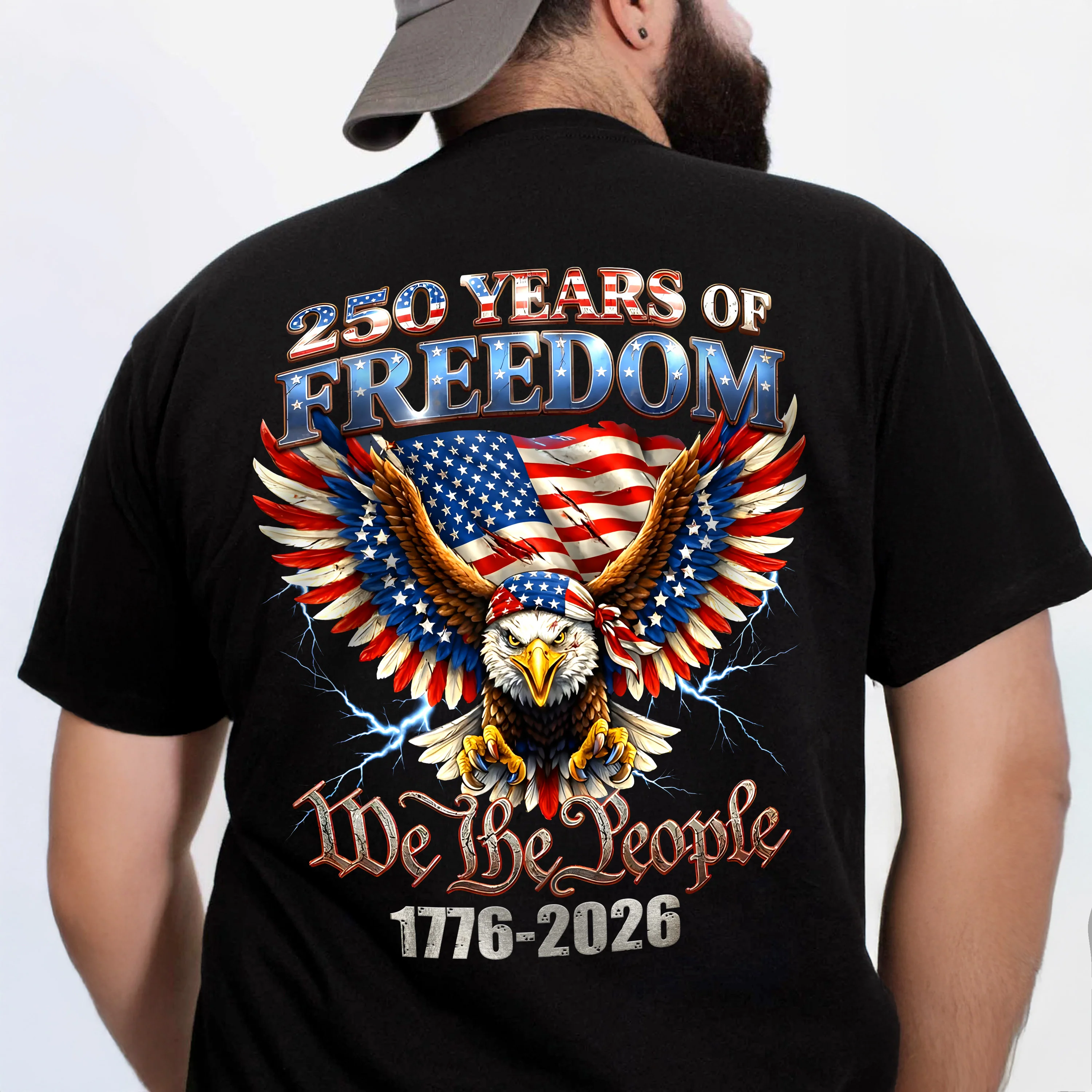250 Years Of Freedom We The People 1776-2026 Eagle Patriotic Back Shirt HA75 920194 - Image 2