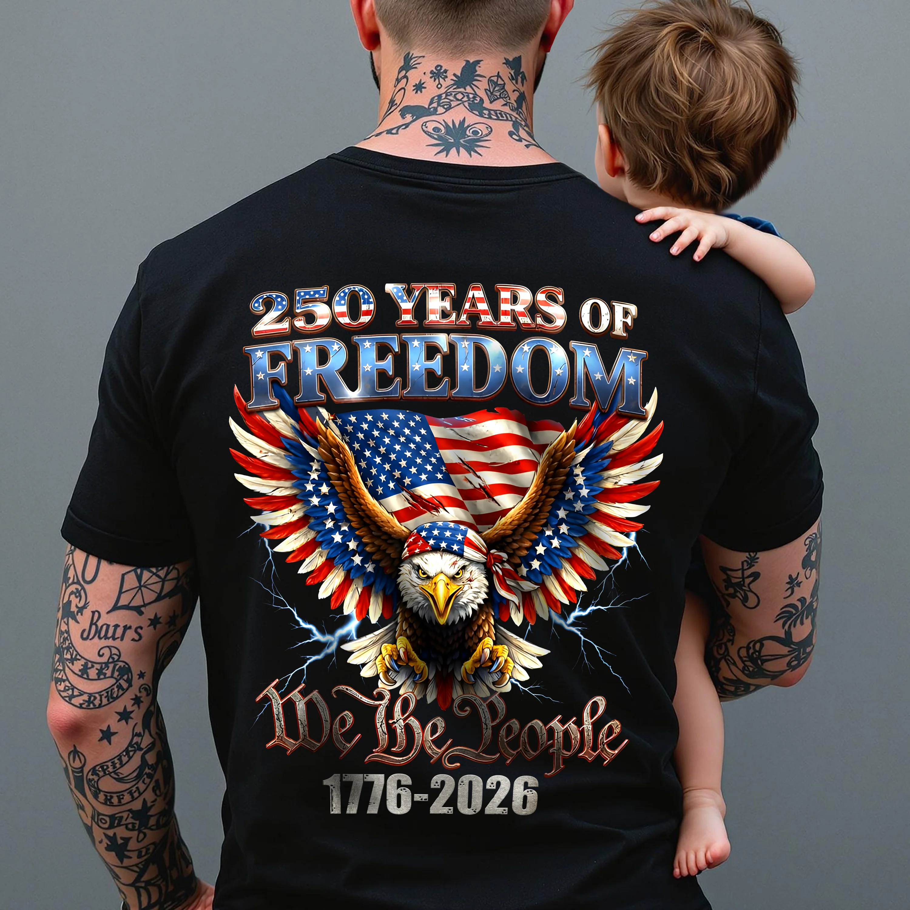 250 Years Of Freedom We The People 1776-2026 Eagle Patriotic Back Shirt HA75 920194 - Image 3