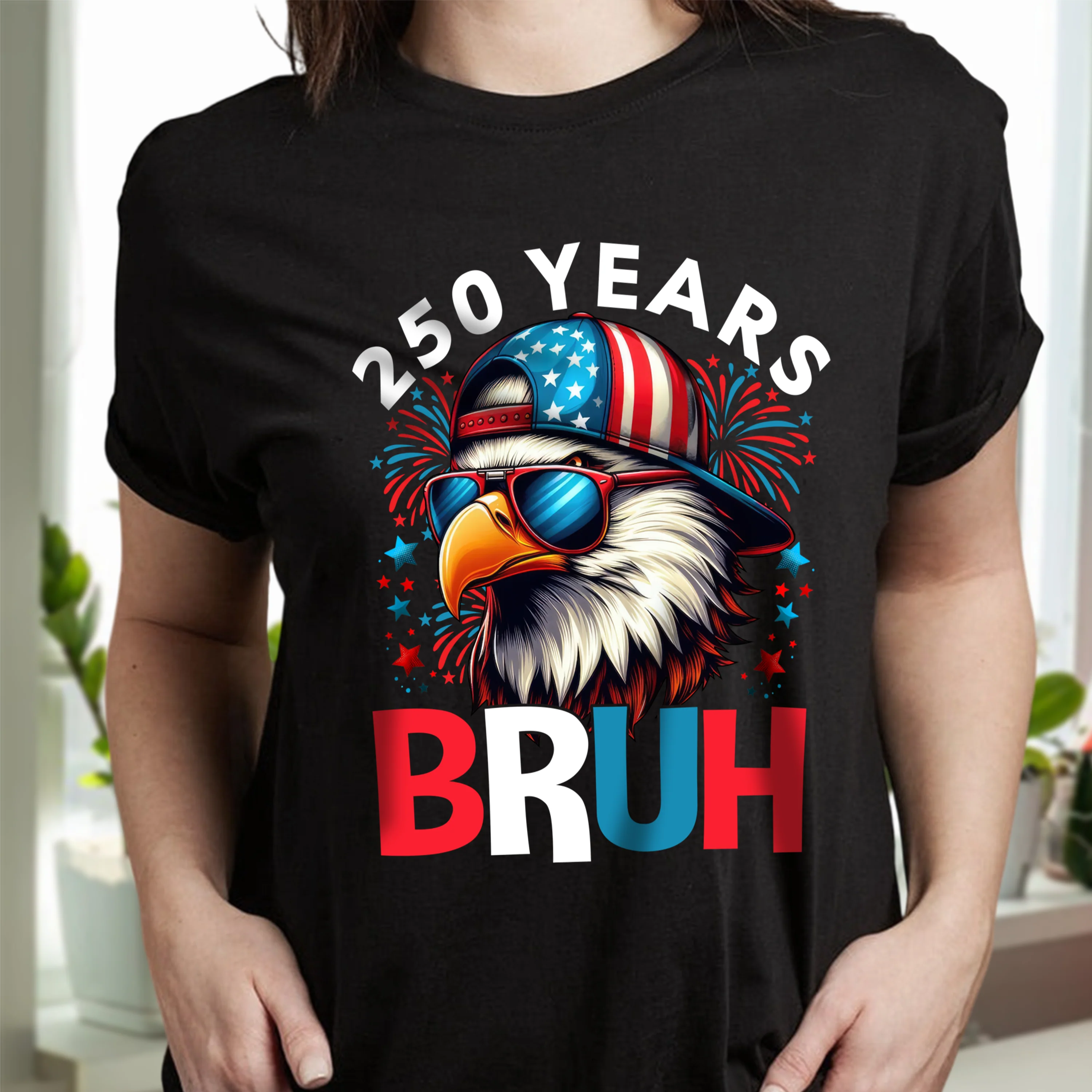 250 Years USA Bruh 250th Birthday 1776-2026 Eagle Flag Dark Shirt HA75 897318 - Image 4