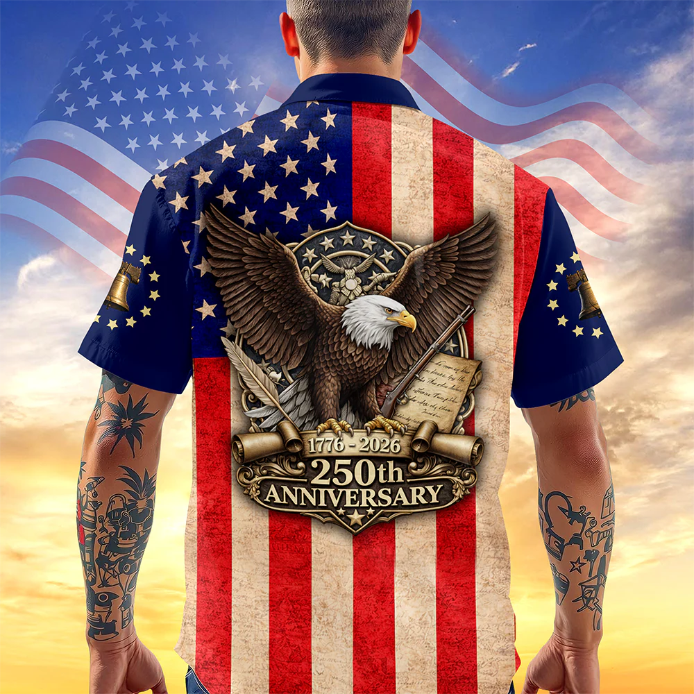 250th Anniversary 1776-2026 USA Flag Hawaii Shirt HA75 921000 - Image 2
