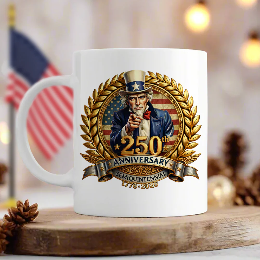 250th Anniversary Semiquintennial 1776 -2026 Patriotic White Mug HA75 898952 - Image 3