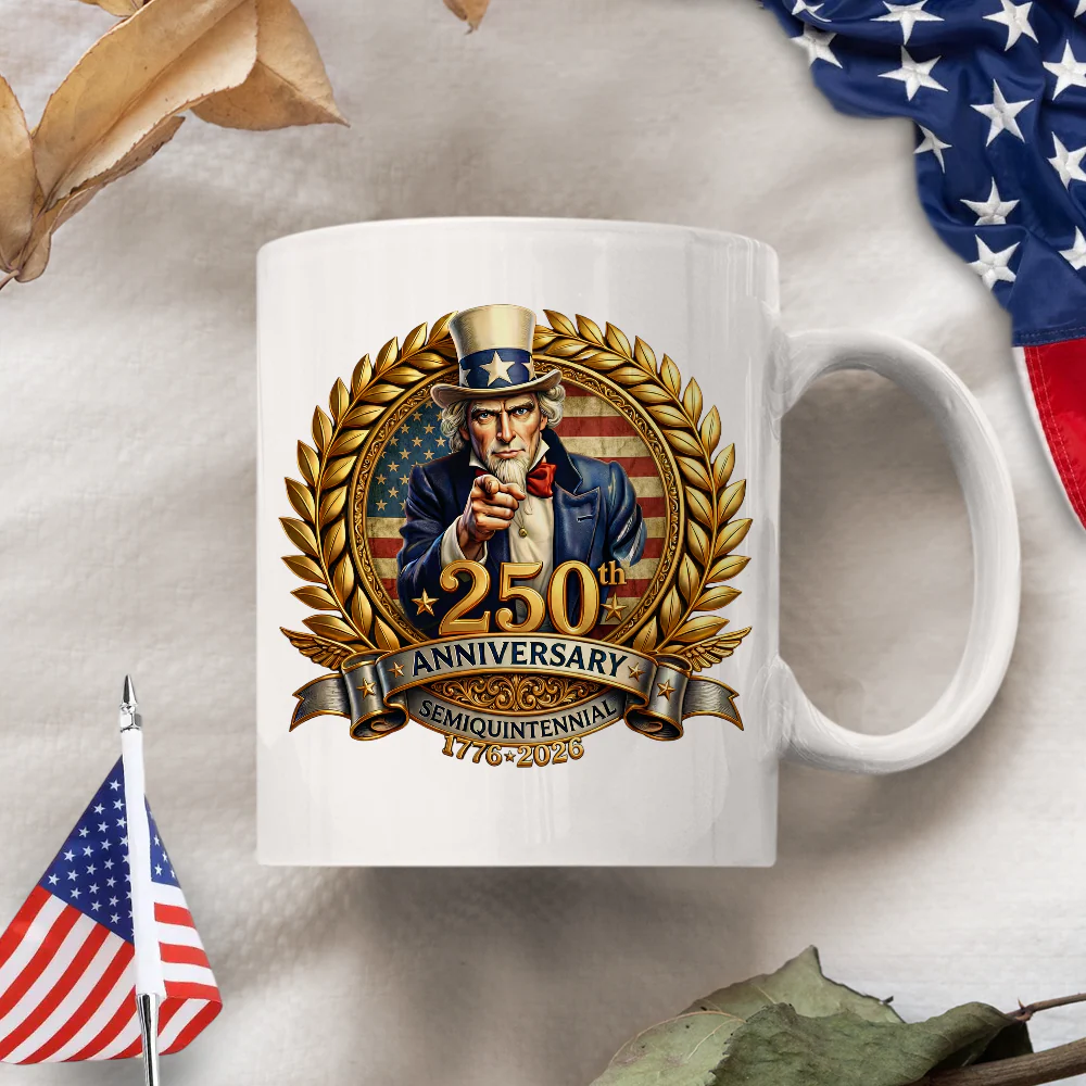 250th Anniversary Semiquintennial 1776 -2026 Patriotic White Mug HA75 898952 - Image 4