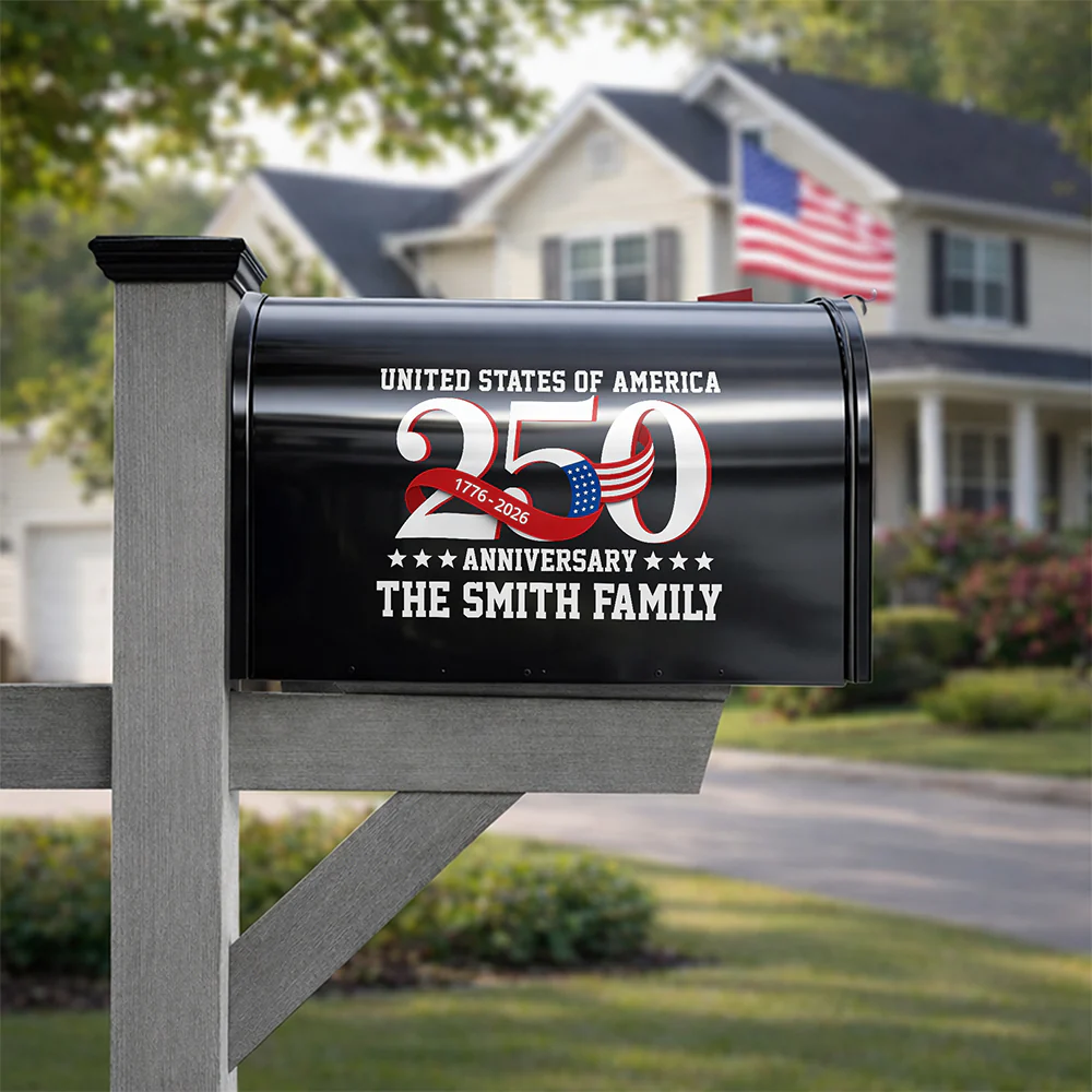 250th Anniversary United States of America Flag Personalized Mailbox Decal HA75 898992 - Image 3