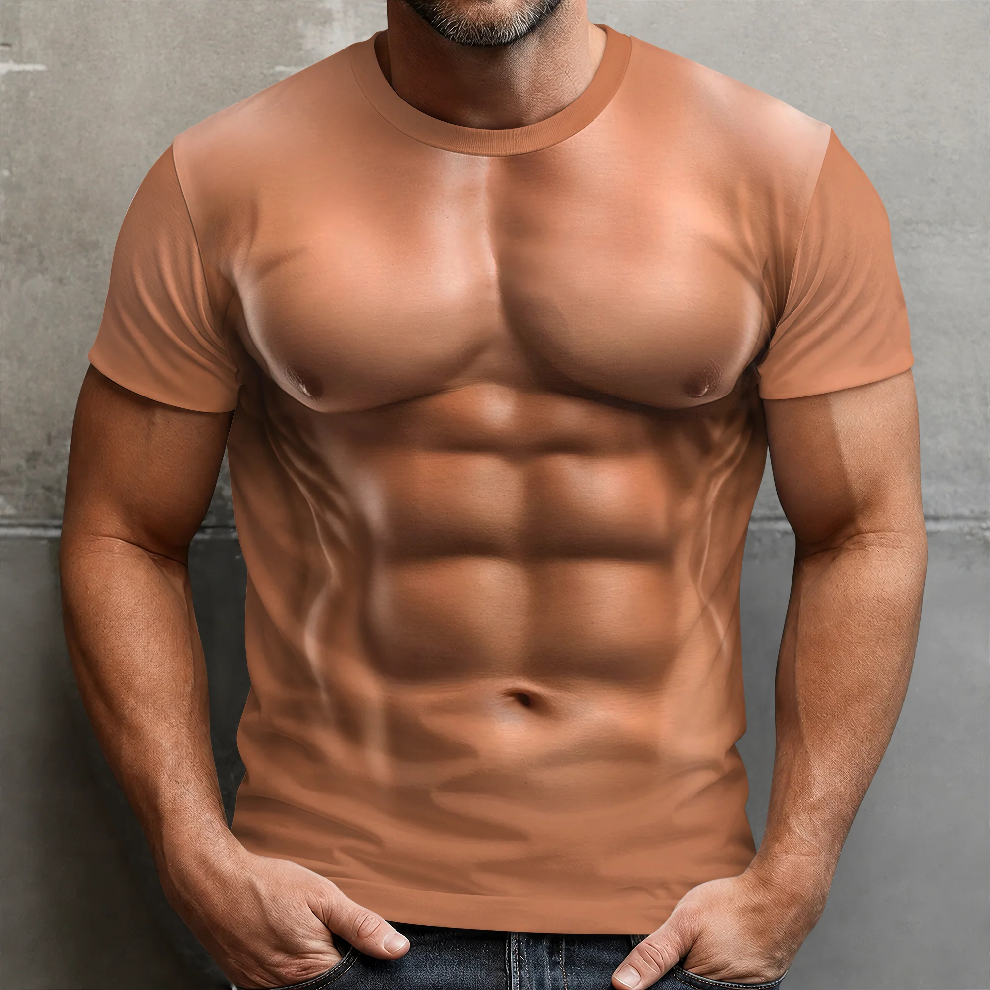 3D Muscle Man - Realistic Six-Pack Abs Funny 3D Shirt HA75 921816 - Image 4