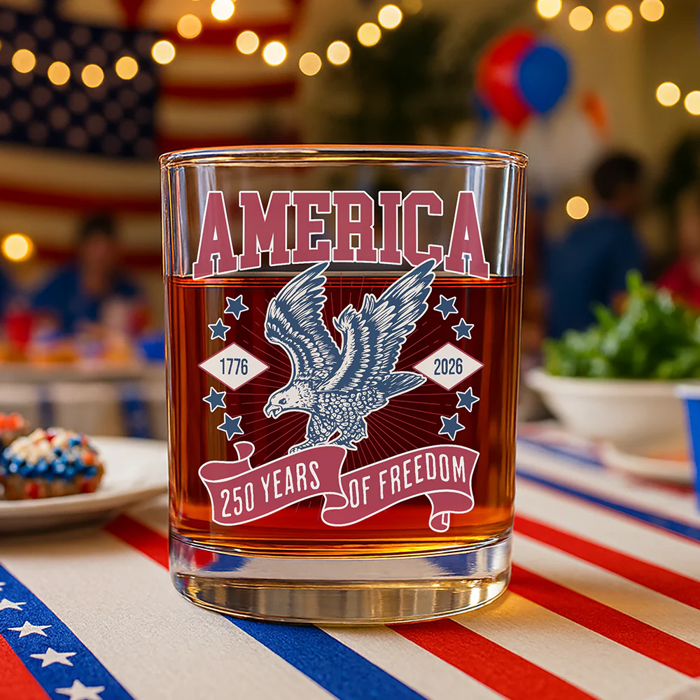 America 1776 - 2026 250 Years Of Freedom Whiskey Glass HA75 897022 - Image 2