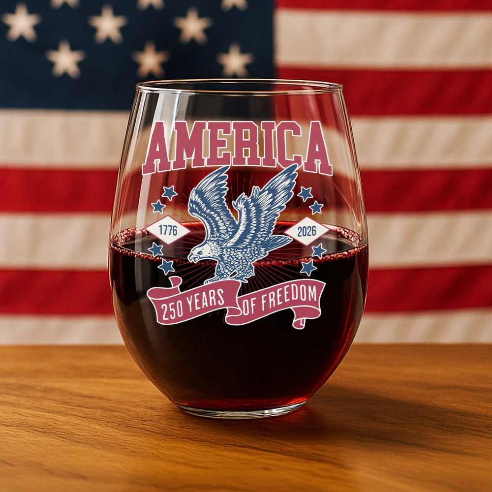 America 1776 - 2026 250 Years Of Freedom Wine Glass HA75 897024 - Image 2