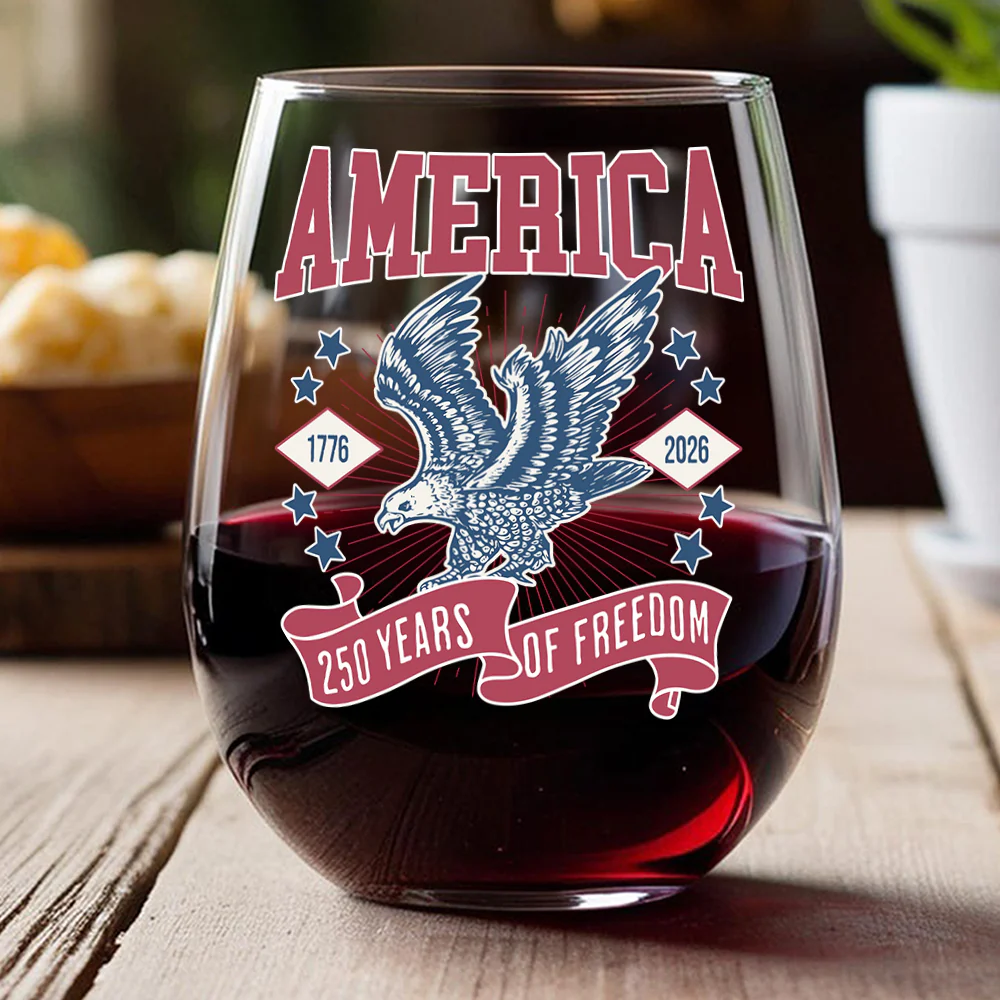 America 1776 - 2026 250 Years Of Freedom Wine Glass HA75 897024 - Image 4