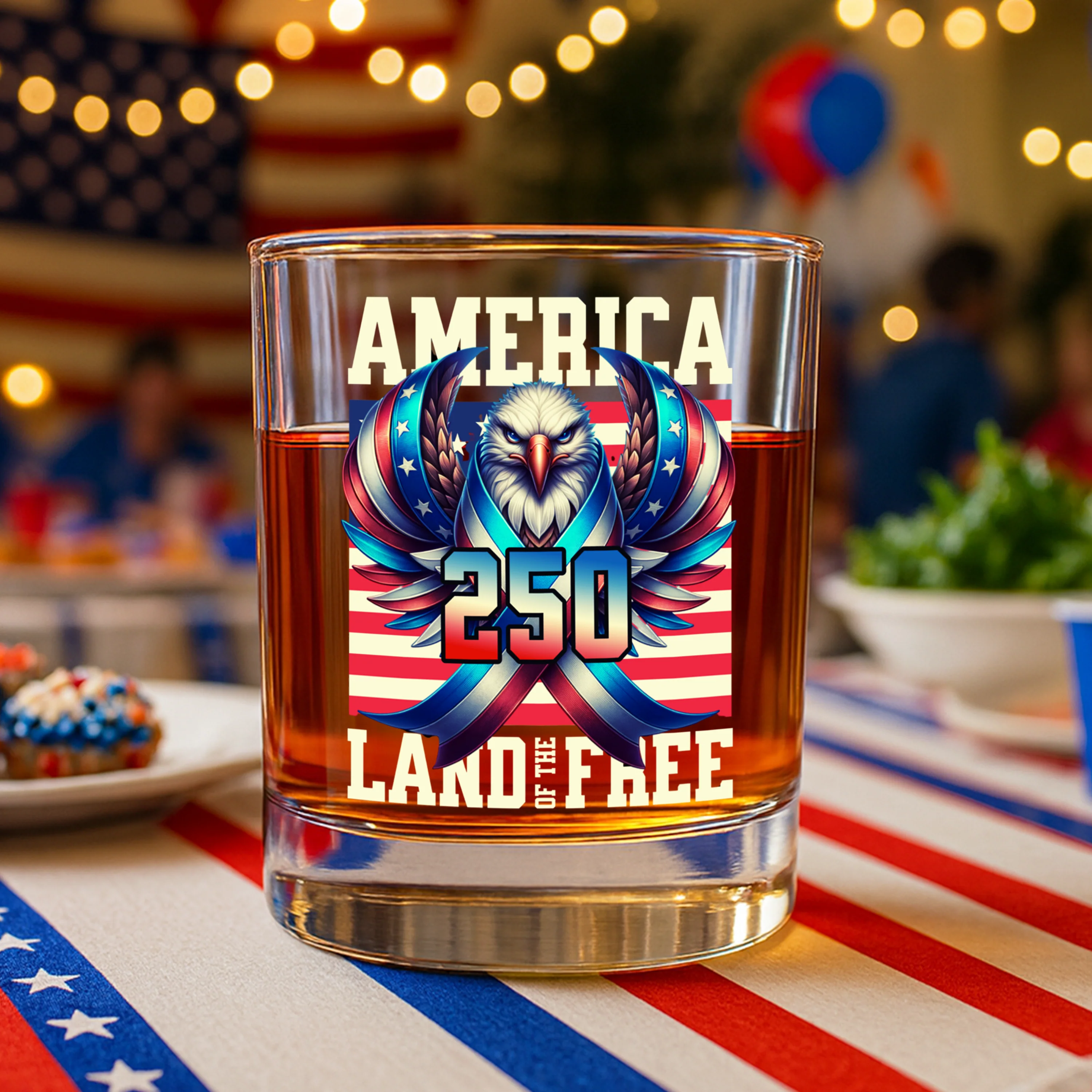 America USA Freedom Liberty Whiskey Glass HA75 897290 - Image 2