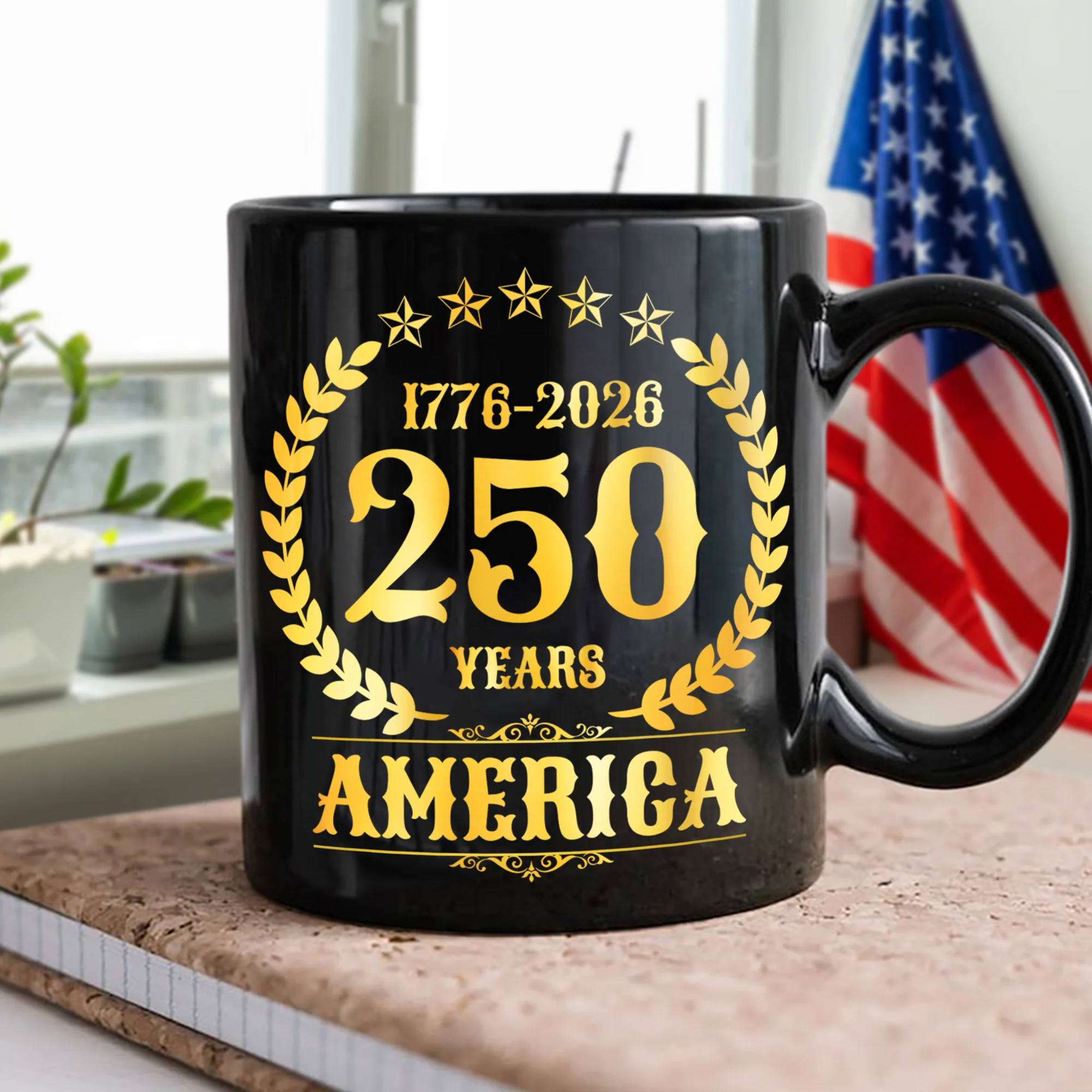 America 250 Years America 250th Anniversary Black Mug HA75 897420 - Image 2