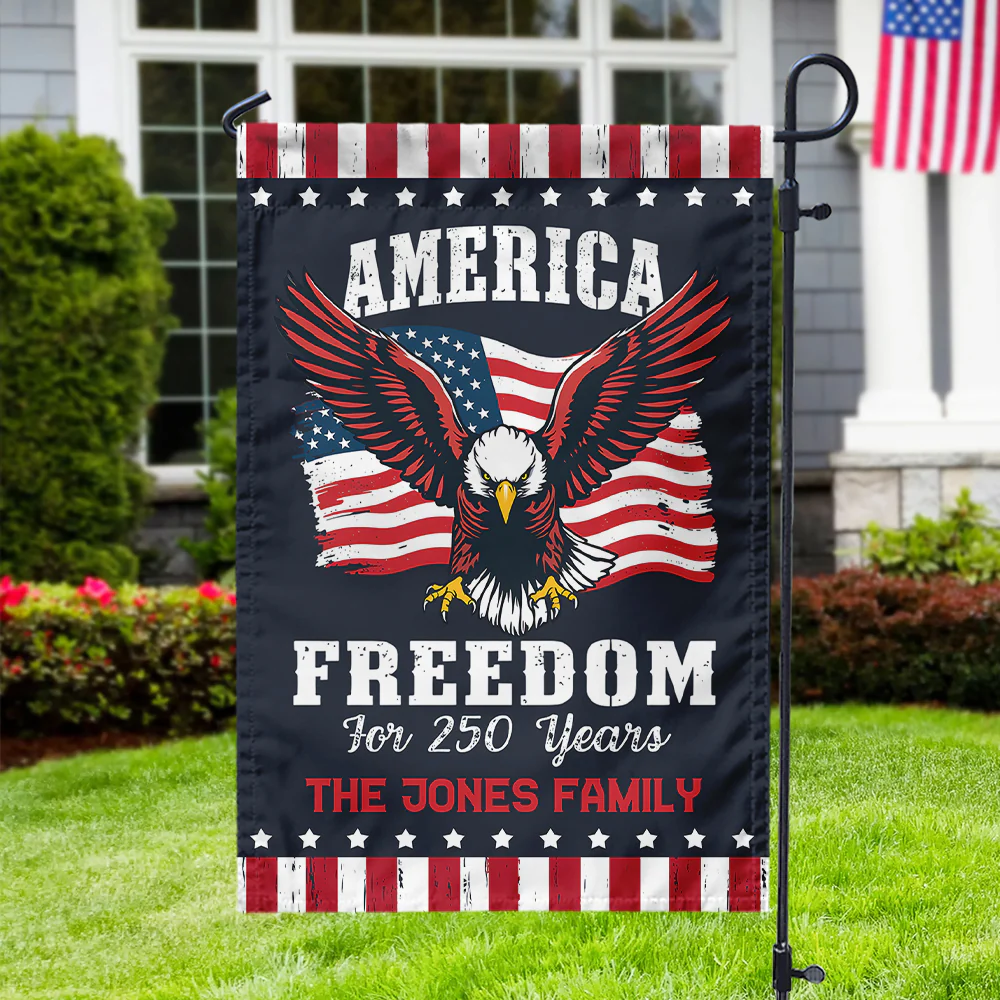250 Years of Freedom America Patriotic Eagle Flag Personalized Garden Flag HA75 897350 - Image 4