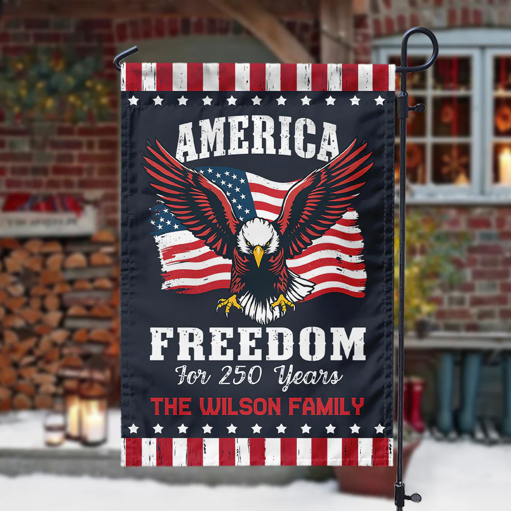 250 Years of Freedom America Patriotic Eagle Flag Personalized Garden Flag HA75 897350 - Image 6