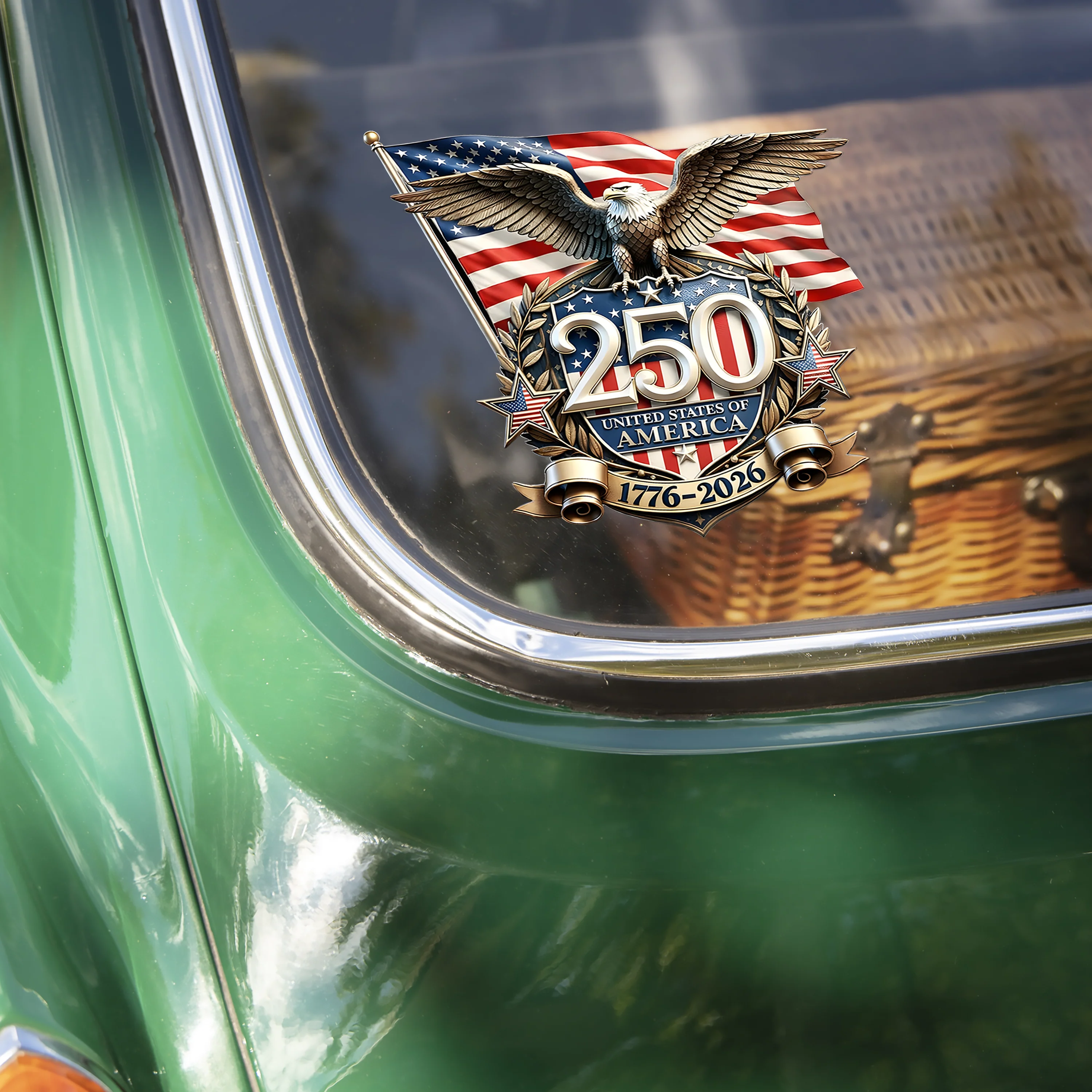 America 250th Anniversary Patriot Eagle Car Window Decal Sticker HA75 898980 - Image 2